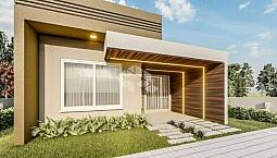 Imóvel Novo Com Arquitetura Moderna, Possuindo Porcelanato, Pé Direito Alto, Fachada Ilumi