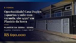 Casa Com 3 Quartos E Área Gourmet Em Planície Da Serra, Venha Conhecer!