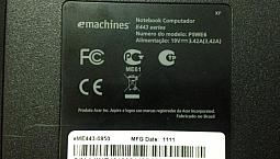 Notebook Emachines E443-0850 Hd 250Gb 3 Gb Mem Ddr3 Usado Com Problema Na Bateria