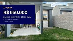 Venha Conhecer: Casa Linear Em Praia De Carapebus  Serra/Es Com 3 Quartos
