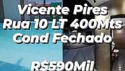 Rua 10 Vicente Pires Lote 400Mts Casa Com Piscina Cond Fechado 