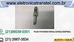 Plug P10 Mono Metal Profissional C/ Mola Kit Com 8 Unidades